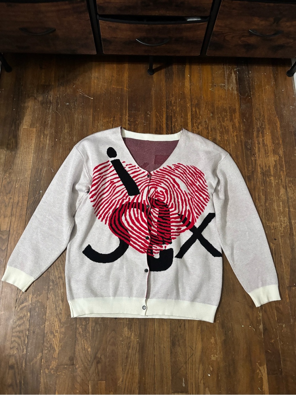 i love sex graphic cardigan